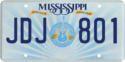 MS license plate JDJ801