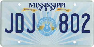 MS license plate JDJ802