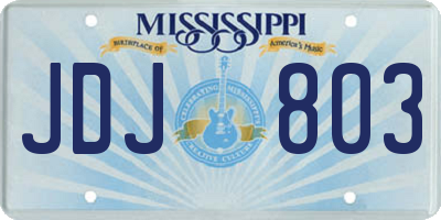 MS license plate JDJ803