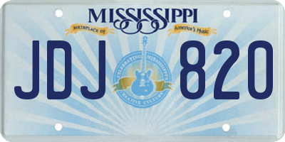 MS license plate JDJ820