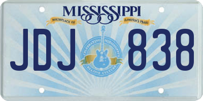 MS license plate JDJ838