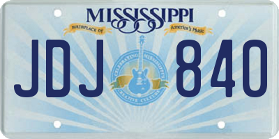 MS license plate JDJ840