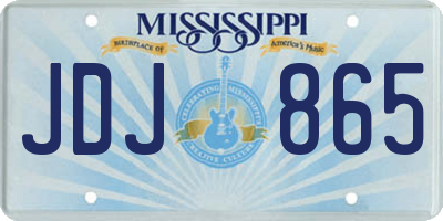 MS license plate JDJ865