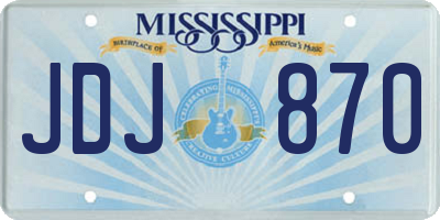 MS license plate JDJ870