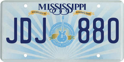 MS license plate JDJ880