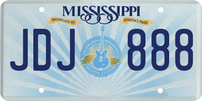 MS license plate JDJ888