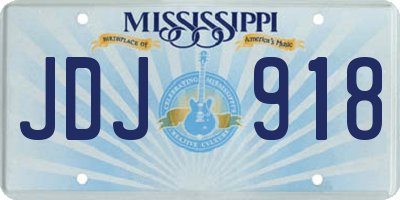MS license plate JDJ918
