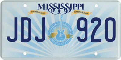 MS license plate JDJ920
