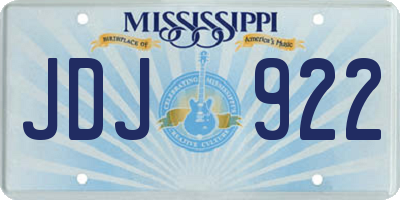 MS license plate JDJ922