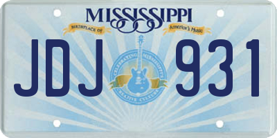 MS license plate JDJ931