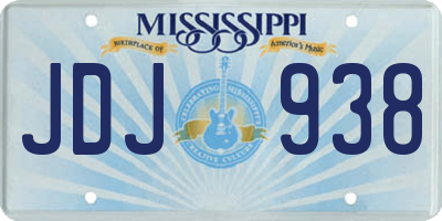 MS license plate JDJ938
