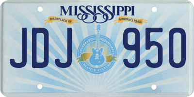 MS license plate JDJ950