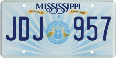 MS license plate JDJ957