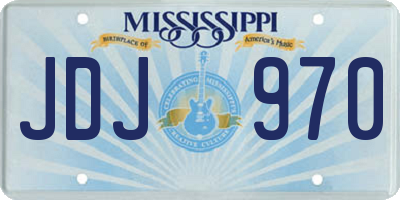 MS license plate JDJ970