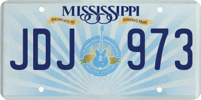 MS license plate JDJ973