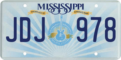 MS license plate JDJ978