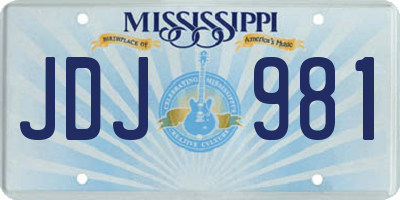 MS license plate JDJ981