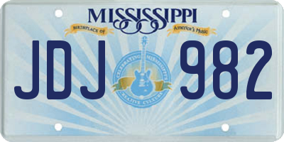 MS license plate JDJ982
