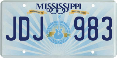 MS license plate JDJ983
