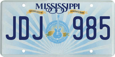 MS license plate JDJ985