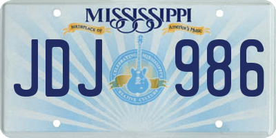 MS license plate JDJ986