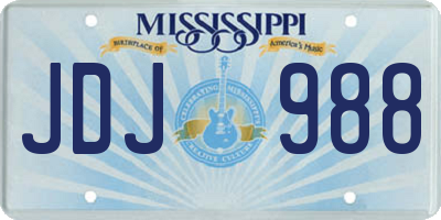 MS license plate JDJ988