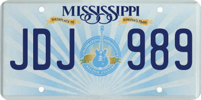 MS license plate JDJ989