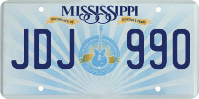 MS license plate JDJ990