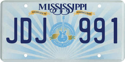 MS license plate JDJ991