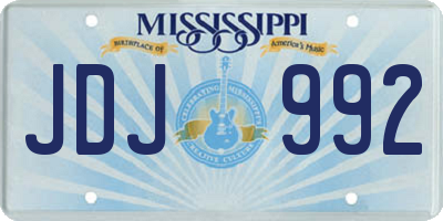 MS license plate JDJ992