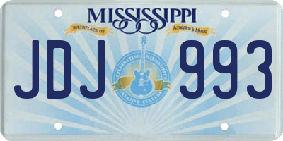 MS license plate JDJ993
