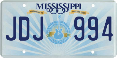 MS license plate JDJ994