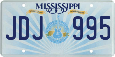 MS license plate JDJ995