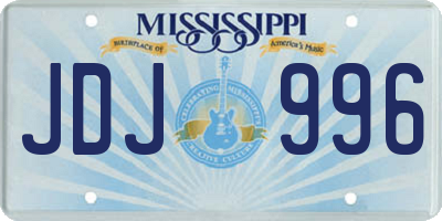 MS license plate JDJ996