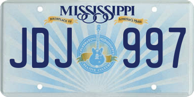 MS license plate JDJ997