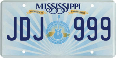 MS license plate JDJ999