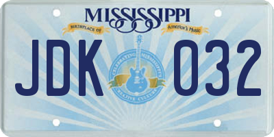 MS license plate JDK032