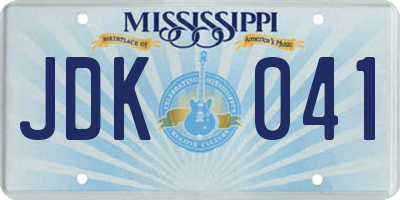 MS license plate JDK041