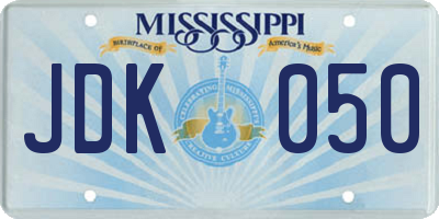 MS license plate JDK050