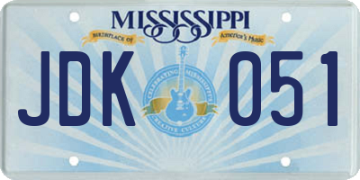 MS license plate JDK051