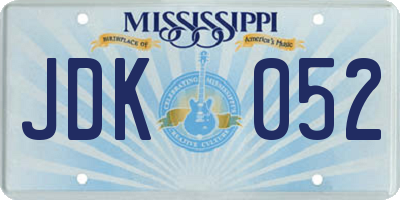MS license plate JDK052