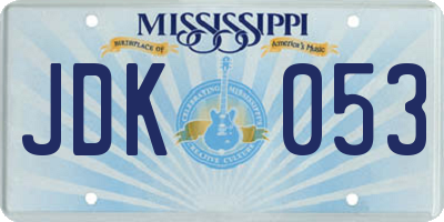 MS license plate JDK053
