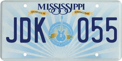 MS license plate JDK055