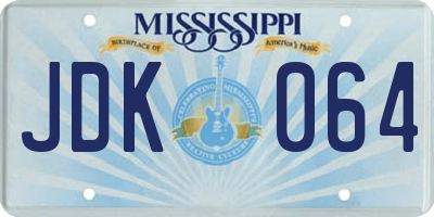 MS license plate JDK064