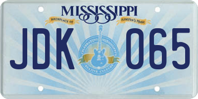 MS license plate JDK065