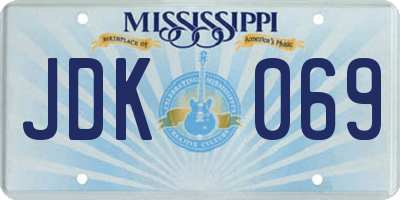 MS license plate JDK069