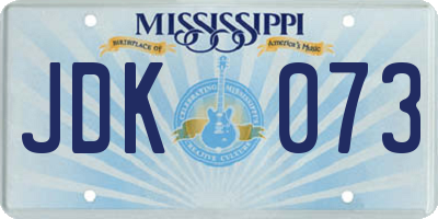 MS license plate JDK073