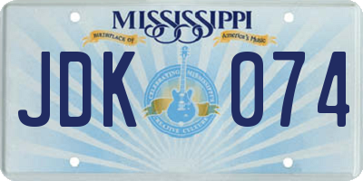 MS license plate JDK074