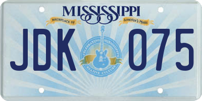 MS license plate JDK075