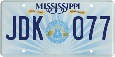 MS license plate JDK077